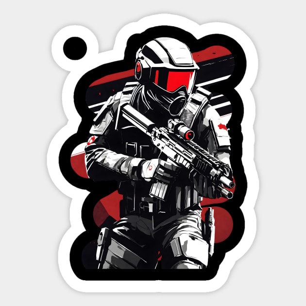 Futuristic Soldier Sticker by SimplyStitch Shop